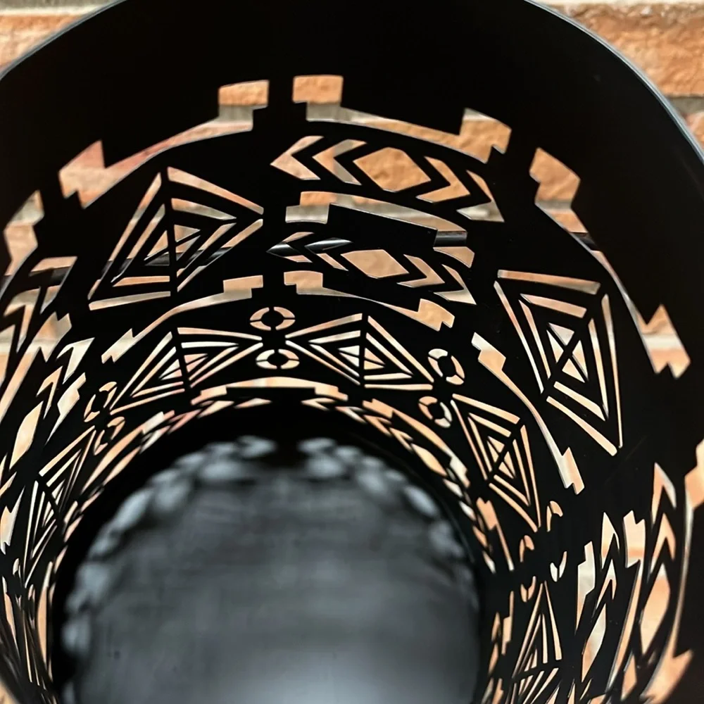 🆕 Ruff Hewn TALL Bronze Cutout Iron Lantern Candle Holder Rustic Indoor/Outdoor
